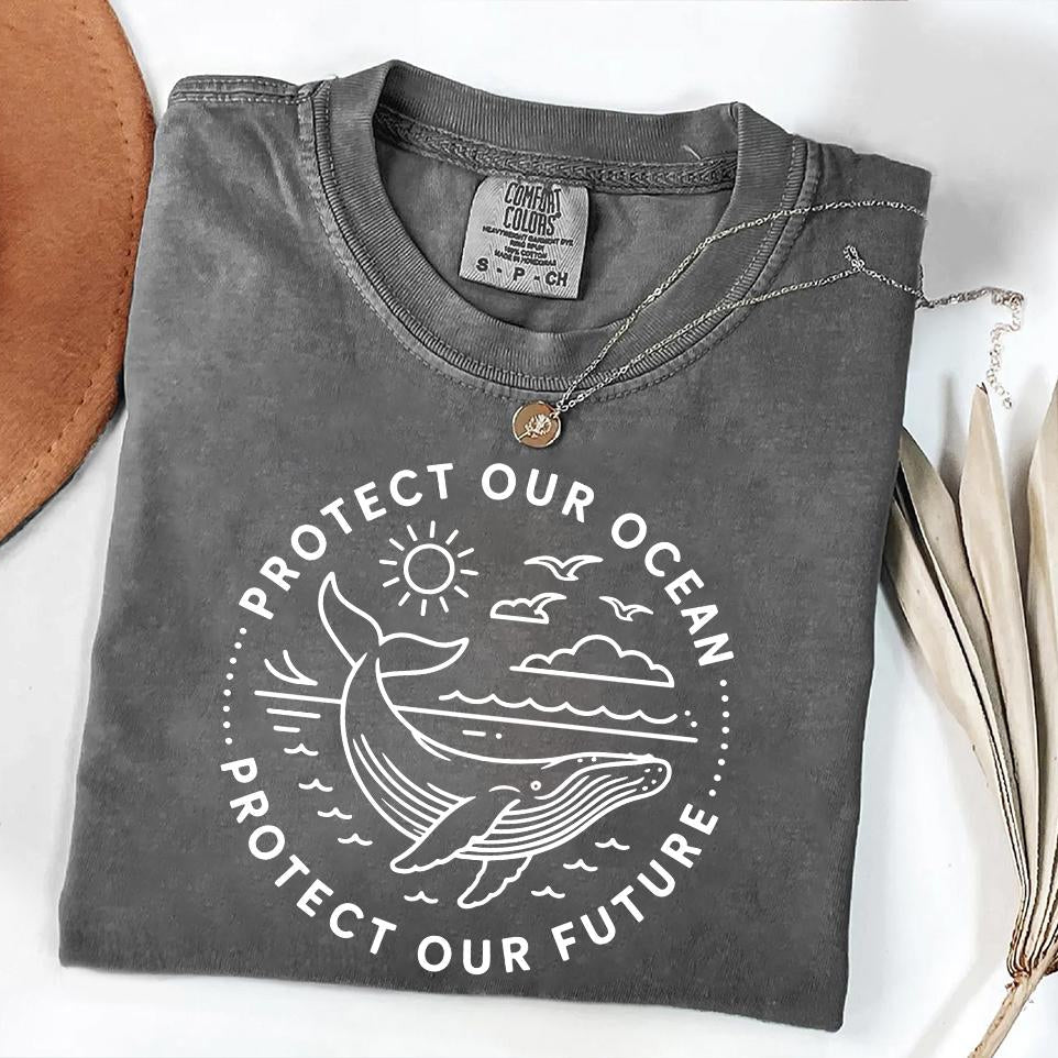 Protect Our Oceans Whale Graphic Tee