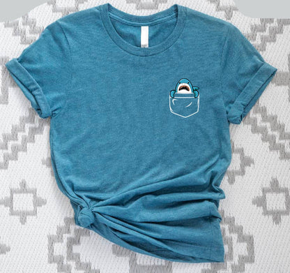 Cute Shark Pocket T-Shirt