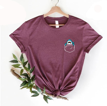 Cute Shark Pocket T-Shirt