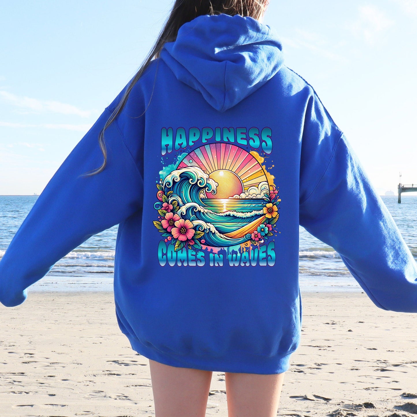 Happiness Comes In Waves Hoodie V6