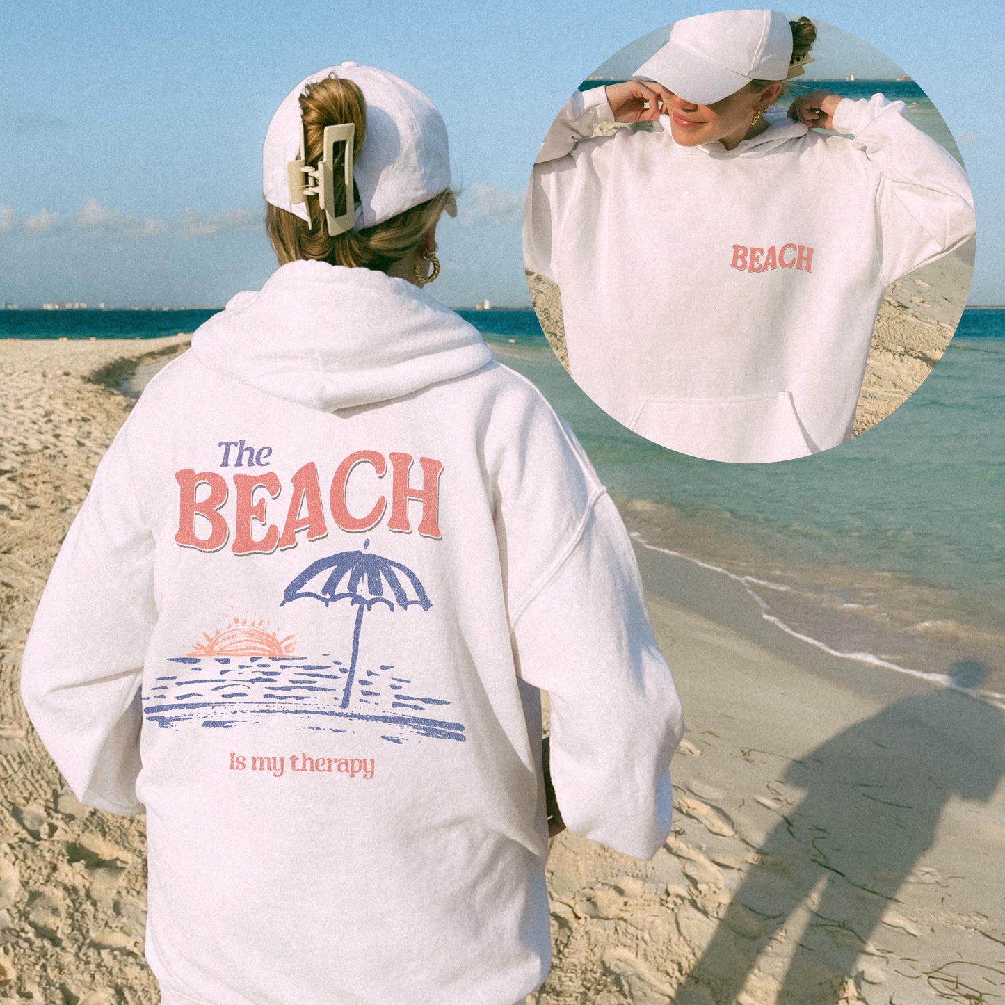 The Beach Is My Therapy Hoodie 2