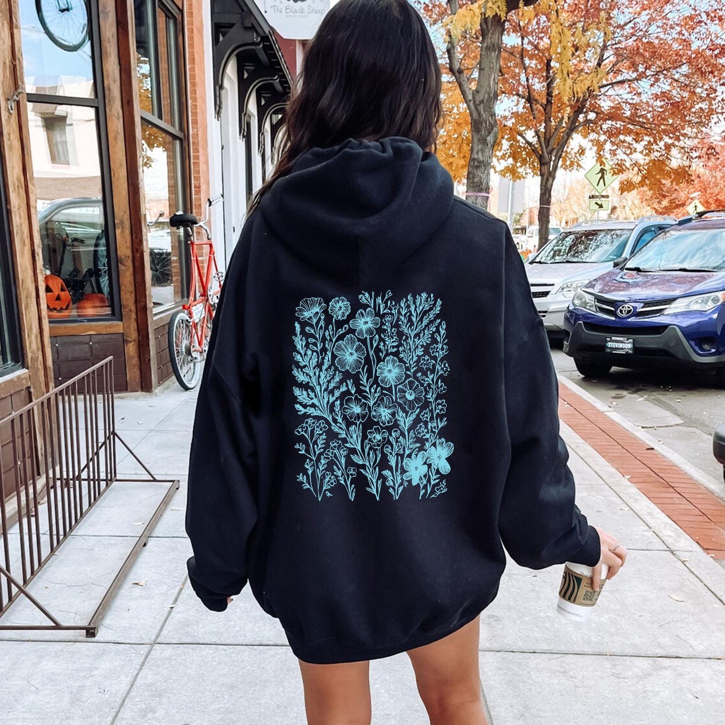 Blue Wildflower Hoodie