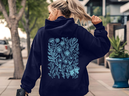 Blue Wildflower Hoodie