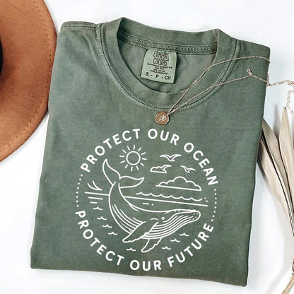 Protect Our Oceans Whale Graphic Tee