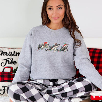 Christmas Whale Sweatshirt V6
