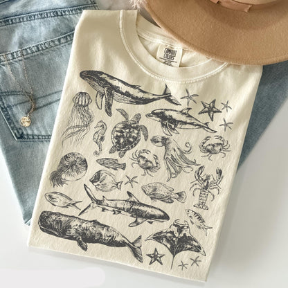 Sea Animals Doodle Shirt