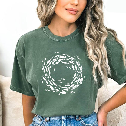 Fish Circle Graphic Shirt