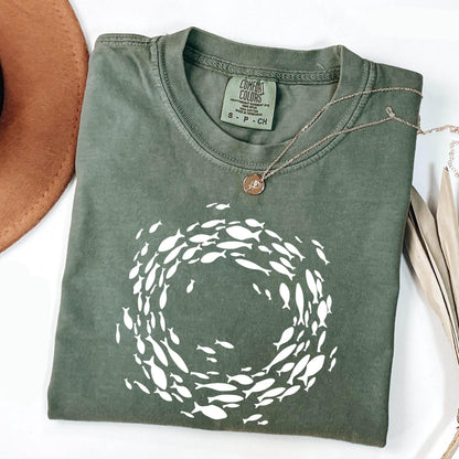 Fish Circle Graphic Shirt