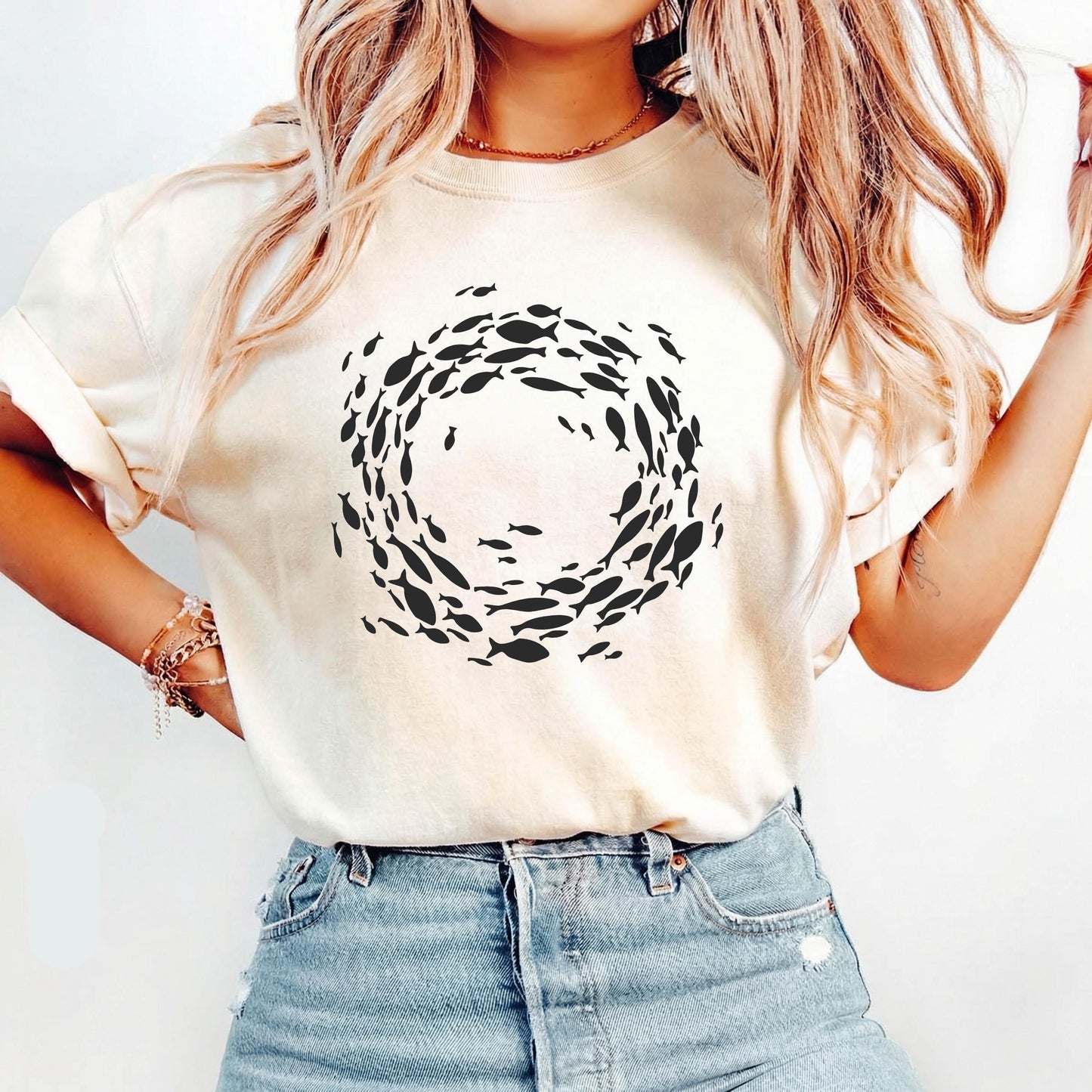 Fish Circle Graphic Shirt