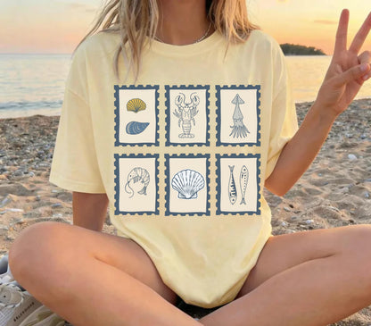 Vintage Coastal Stamp Shirt