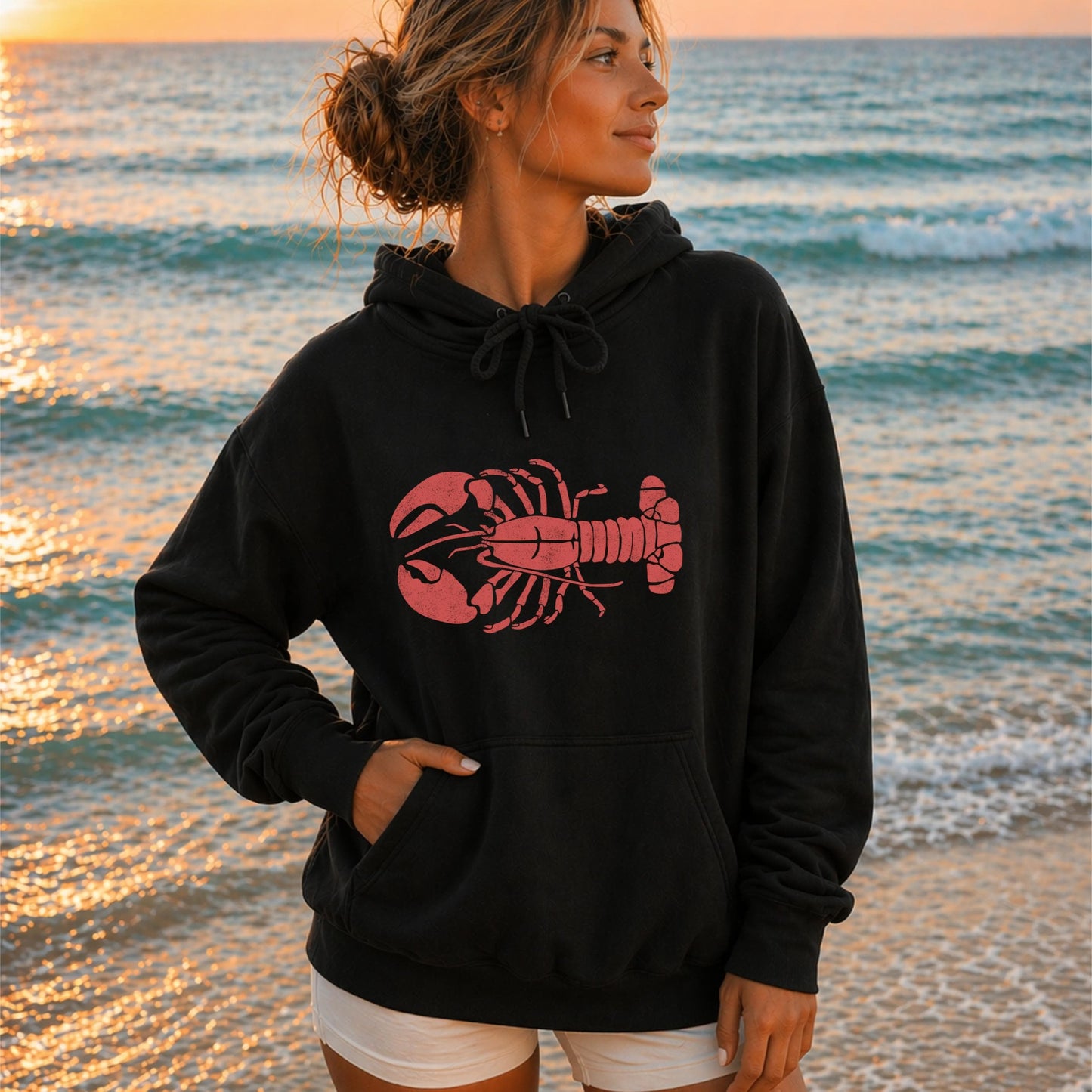Red Lobster Illustration Hoodie
