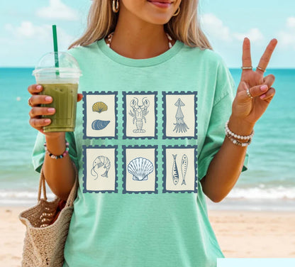 Vintage Coastal Stamp Shirt
