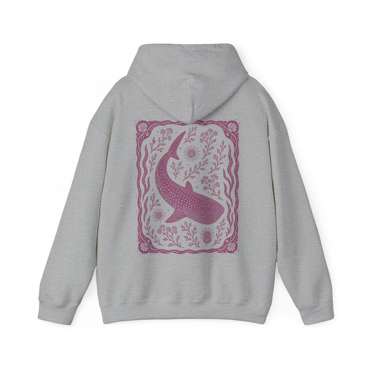 Whale Shark Linocut Style Hoodie