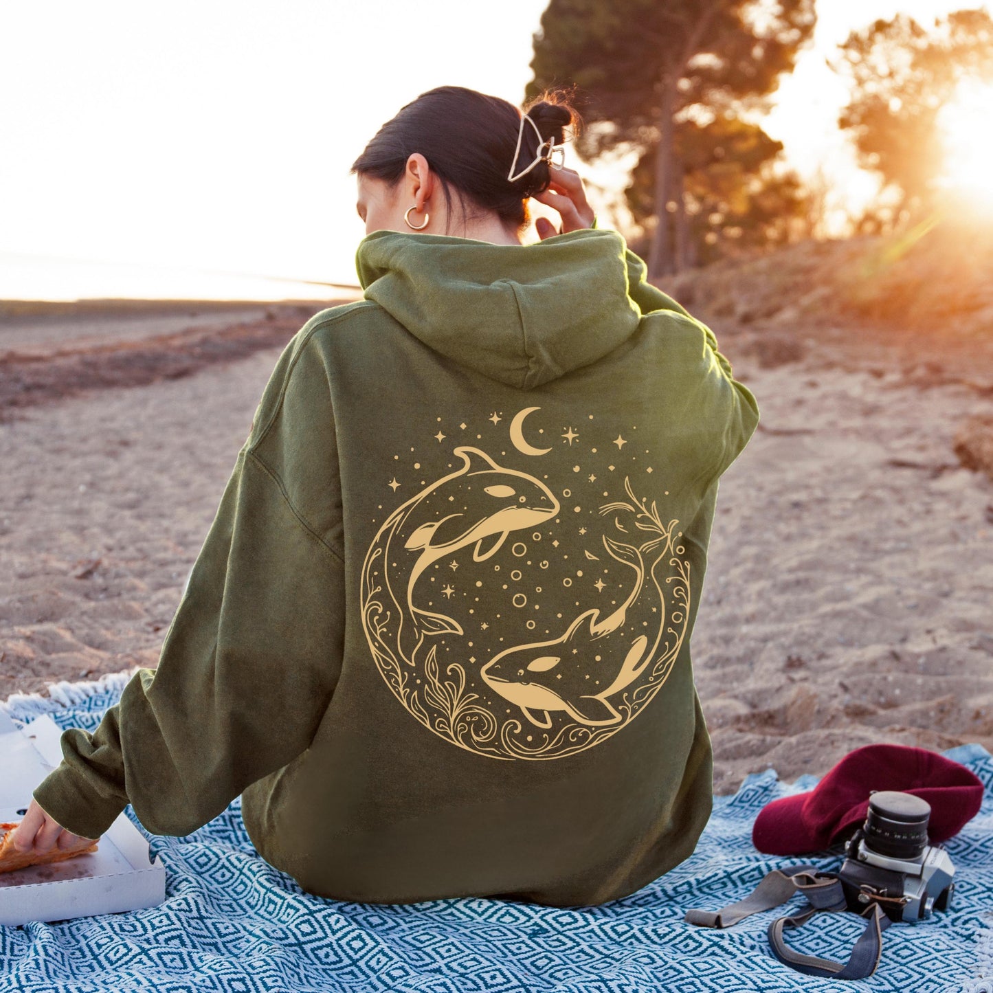 Orcas Night Swimming Hoodie