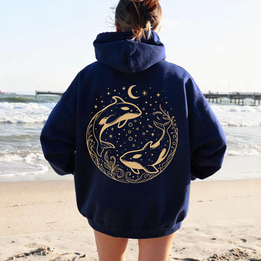 Orcas Night Swimming Hoodie